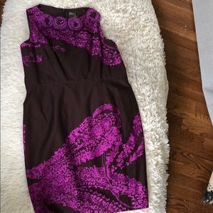 Taylor dress, beautiful brown and fushia print.